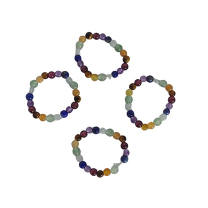 Bague Élastique en Pierres des 7 Chakras