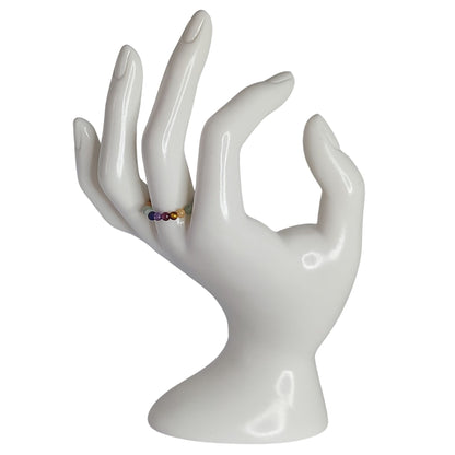Bague Élastique en Pierres des 7 Chakras