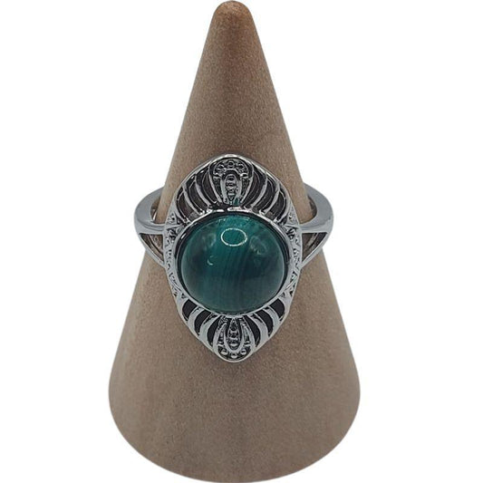Bague Ovale Malachite - Litho Natura