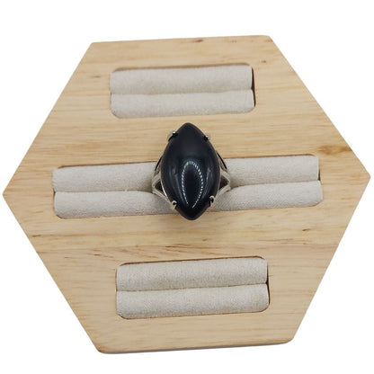 Bague marquise en Agate Noire - Qualité A