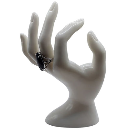 Bague marquise en Agate Noire - Qualité A