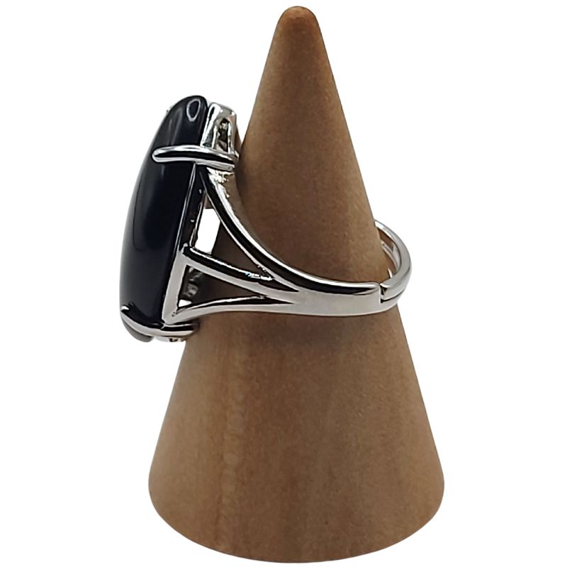 Bague marquise en Agate Noire - Qualité A