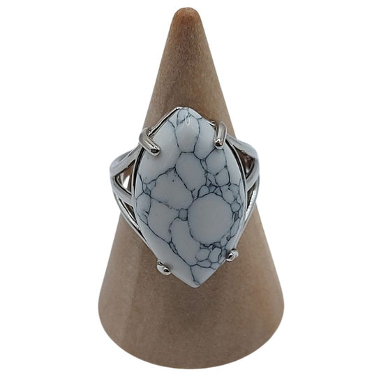 Bague marquise en Howlite - Qualité A