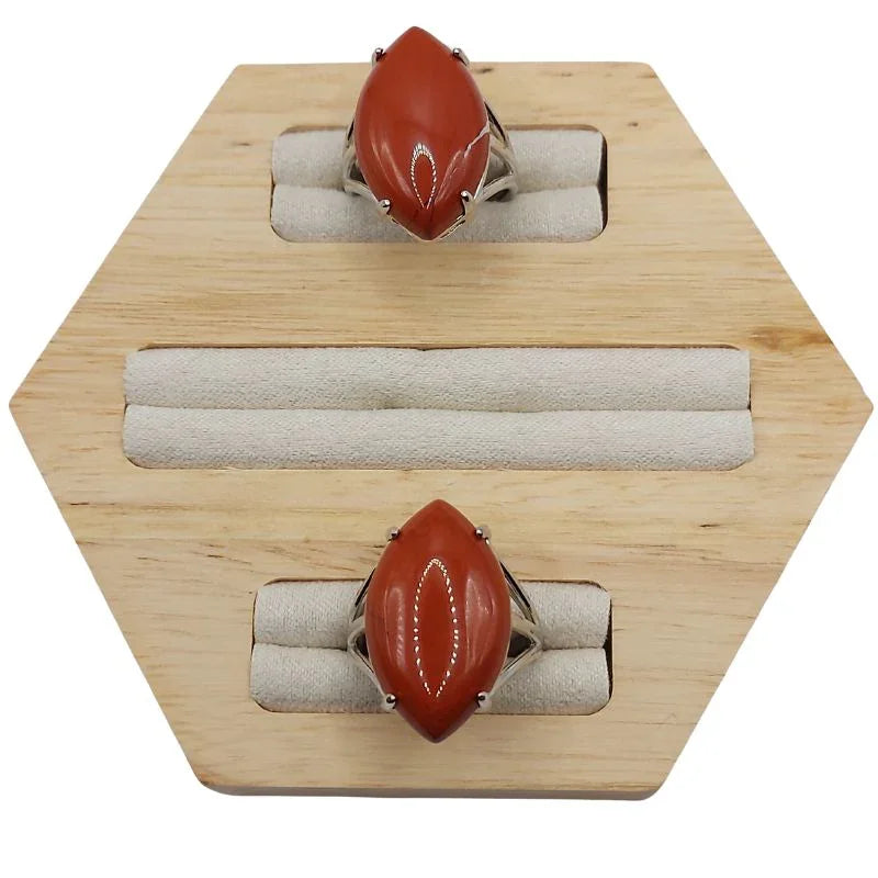 Bague marquise en Jaspe Rouge - Qualité A