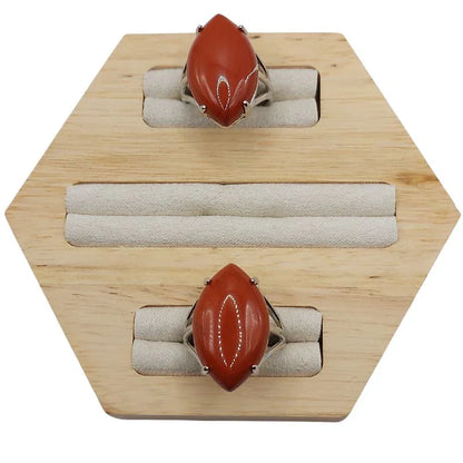 Bague marquise en Jaspe Rouge - Qualité A