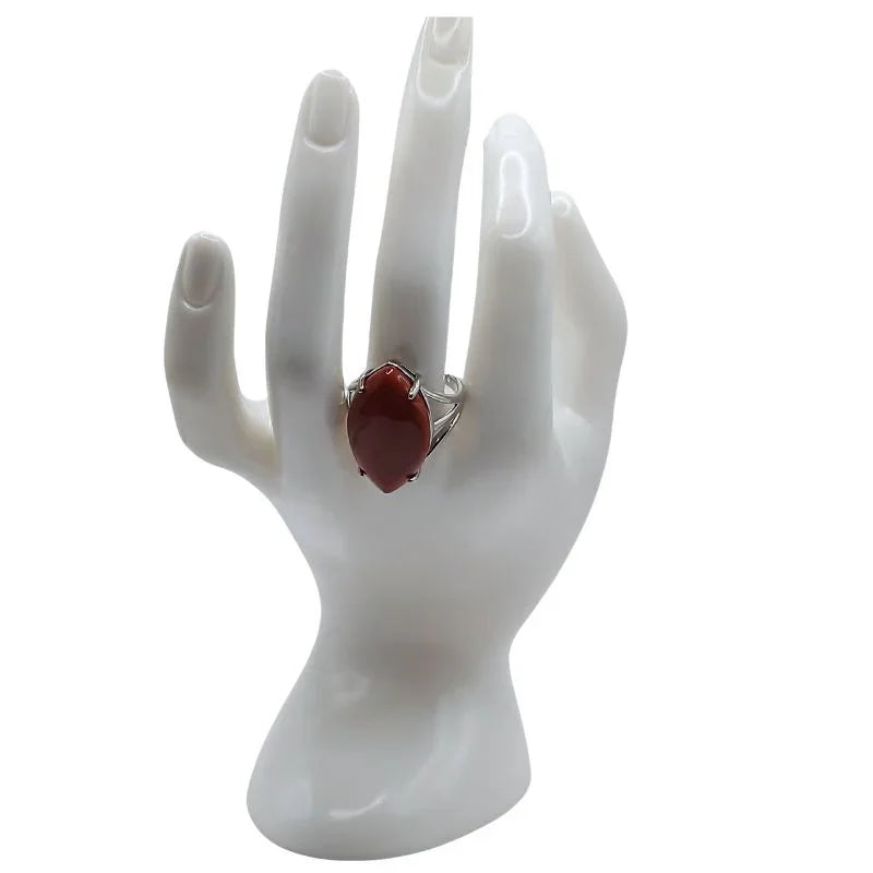 Bague marquise en Jaspe Rouge - Qualité A