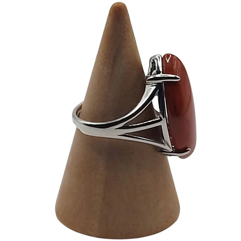 Bague marquise en Jaspe Rouge - Qualité A