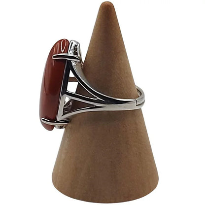 Bague marquise en Jaspe Rouge - Qualité A