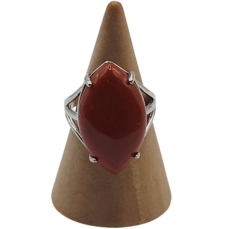 Bague marquise en Jaspe Rouge - Qualité A