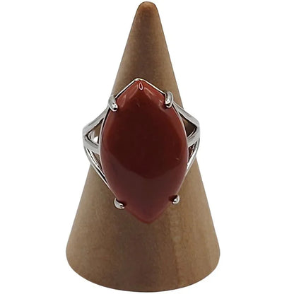 Bague marquise en Jaspe Rouge - Qualité A