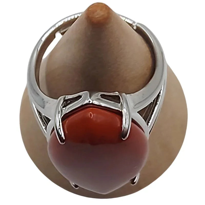 Bague marquise en Jaspe Rouge - Qualité A