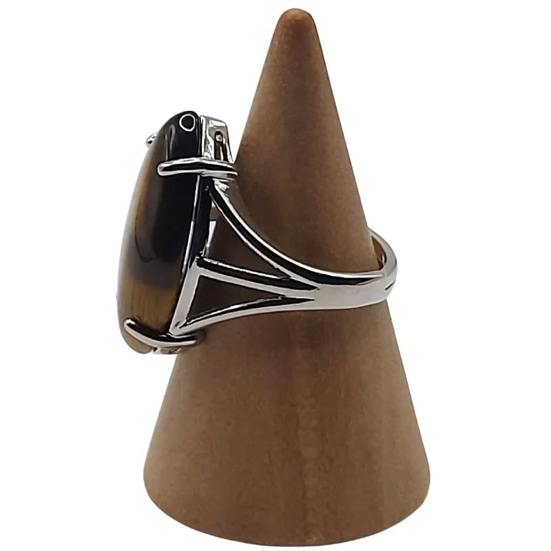 Bague marquise en Œil de tigre - Qualité A