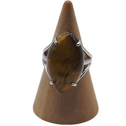 Bague marquise en Œil de tigre - Qualité A