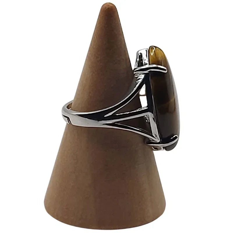 Bague marquise en Œil de tigre - Qualité A