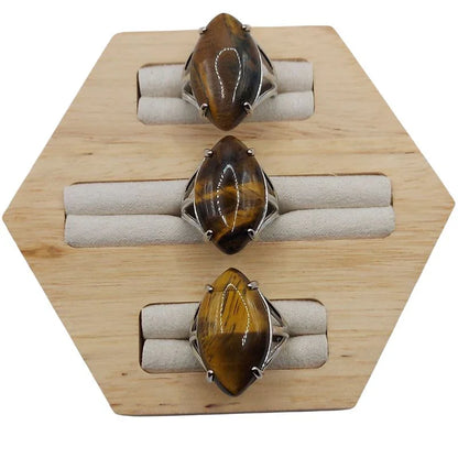 Bague marquise en Œil de tigre - Qualité A