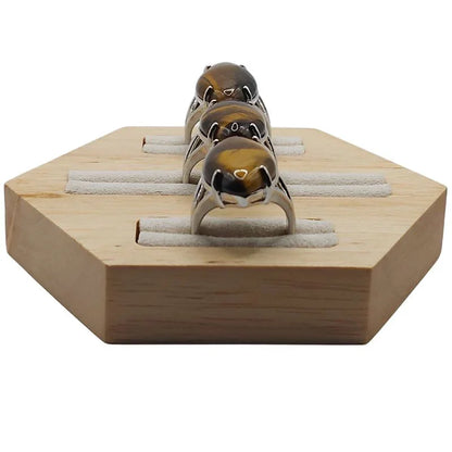 Bague marquise en Œil de tigre - Qualité A