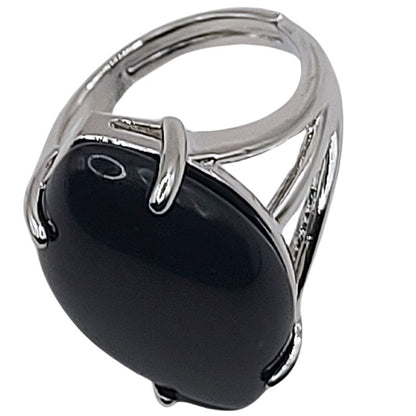 Bague marquise en Onyx Noir - Qualité A