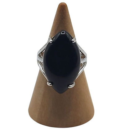 Bague marquise en Onyx Noir - Qualité A