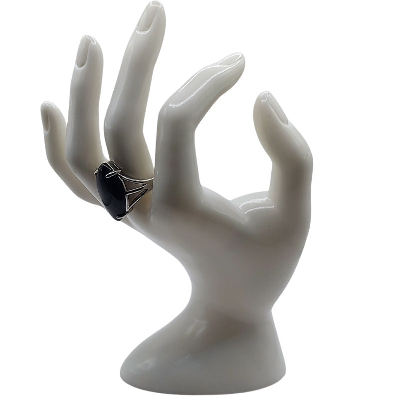 Bague marquise en Onyx Noir - Qualité A