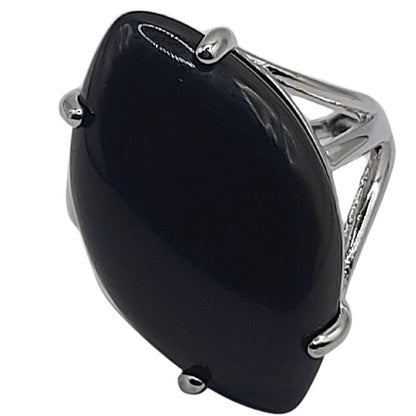 Bague marquise en Onyx Noir - Qualité A