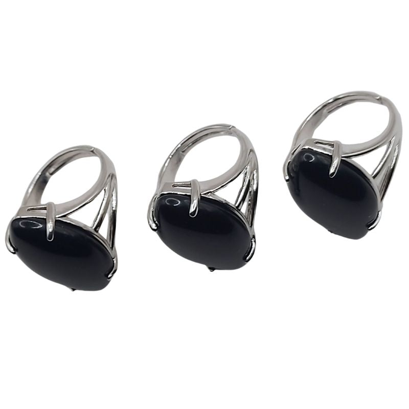 Bague marquise en Onyx Noir - Qualité A