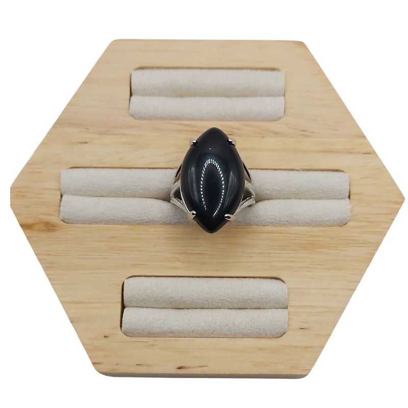 Bague marquise en Onyx Noir - Qualité A