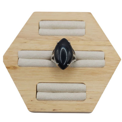 Bague marquise en Onyx Noir - Qualité A