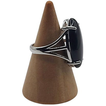 Bague marquise en Onyx Noir - Qualité A