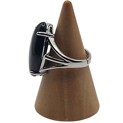 Bague marquise en Onyx Noir - Qualité A