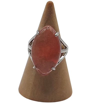 Bague marquise en Quartz Cerise - Qualité A