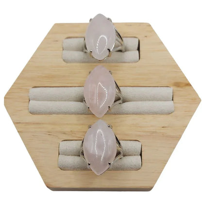 Bague marquise en Quartz Rose - Qualité A