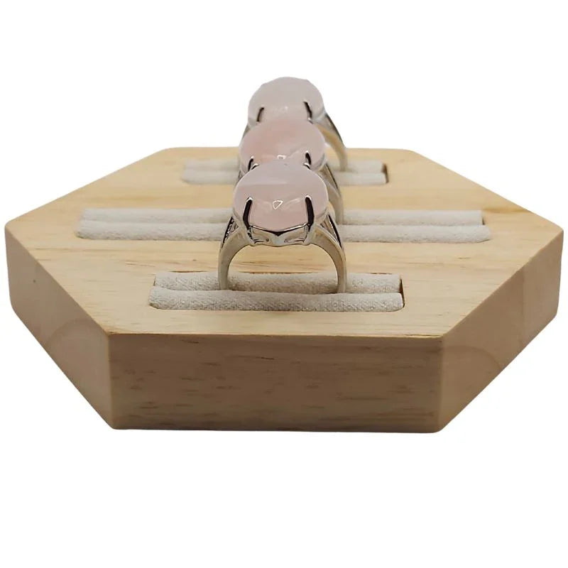 Bague marquise en Quartz Rose - Qualité A