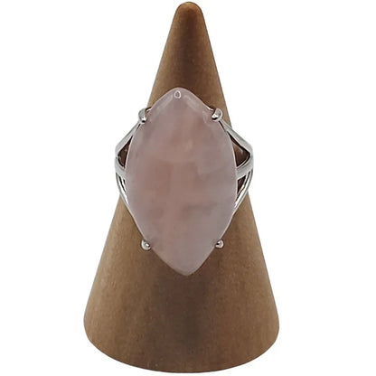 Bague marquise en Quartz Rose - Qualité A