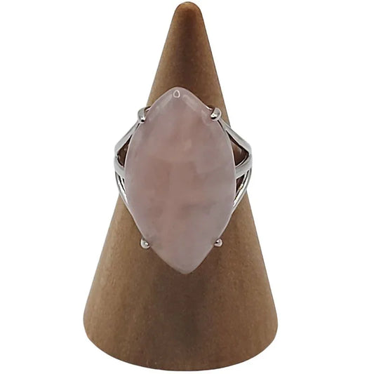 Bague marquise en Quartz Rose - Qualité A