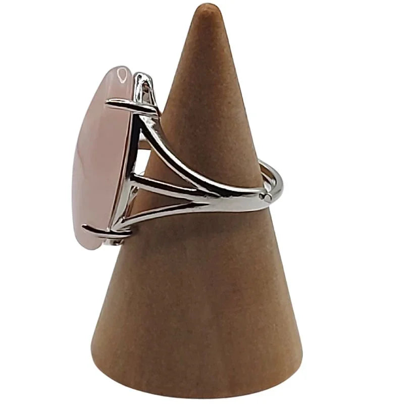 Bague marquise en Quartz Rose - Qualité A