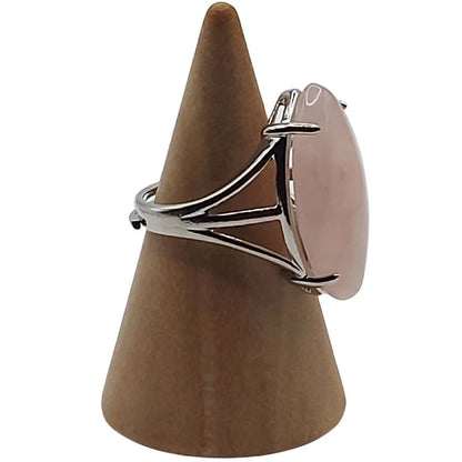 Bague marquise en Quartz Rose - Qualité A