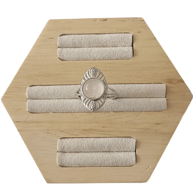 Bague Ovale Quartz Rose - Litho Natura