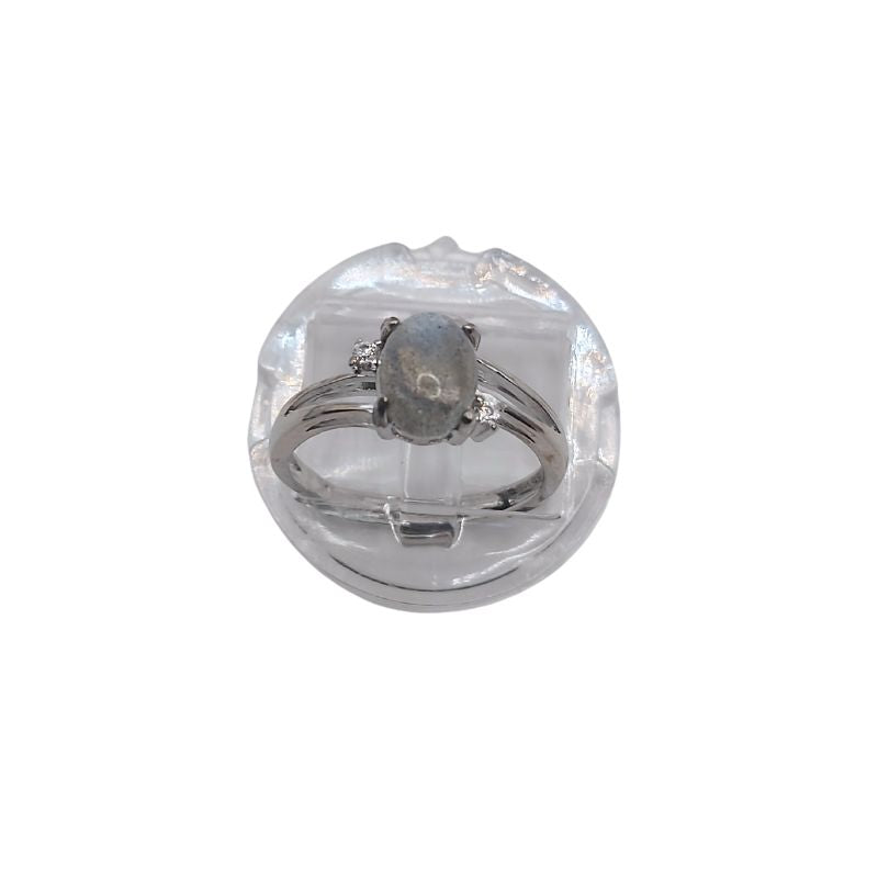 Bagues Ajustables Ovales en Labradorite Naturelle