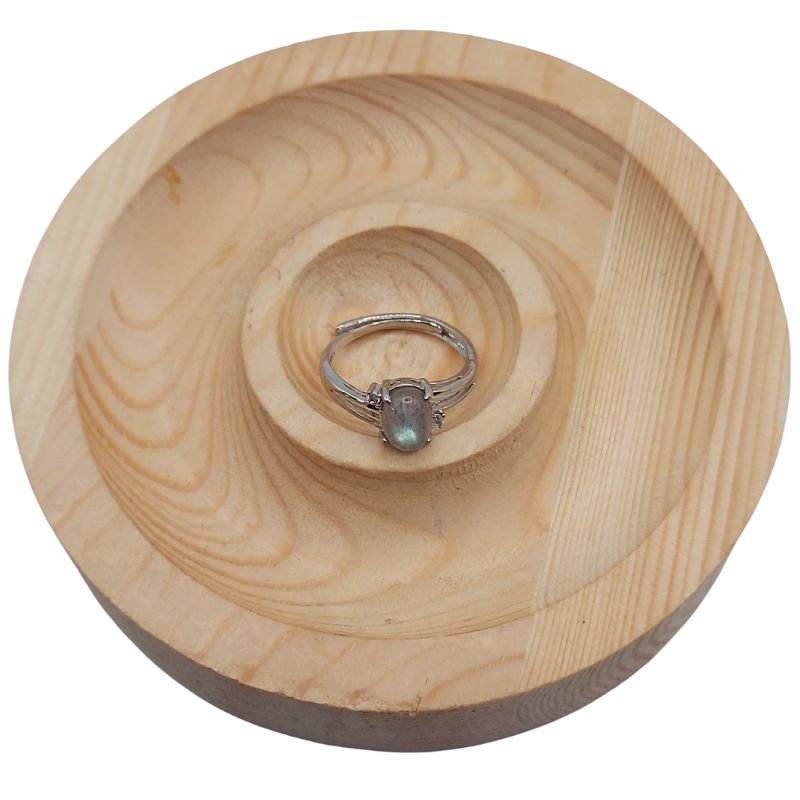 Bagues Ajustables Ovales en Labradorite Naturelle