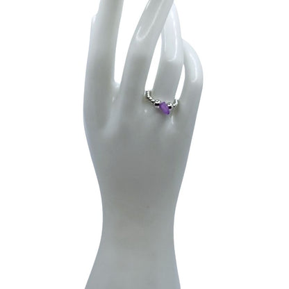 Bagues Empilables Boho-Chic en Améthyste - Bijoux Mixtes