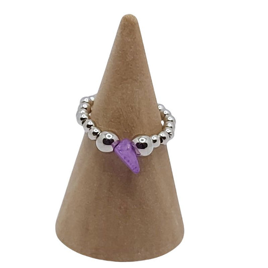 Bagues Empilables Boho-Chic en Améthyste - Bijoux Mixtes