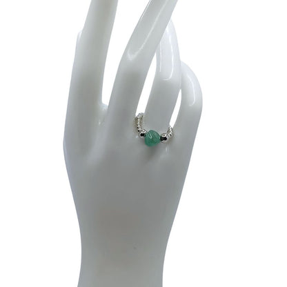 Bagues Empilables Boho-Chic en Aventurine Verte - Bijoux Mixtes