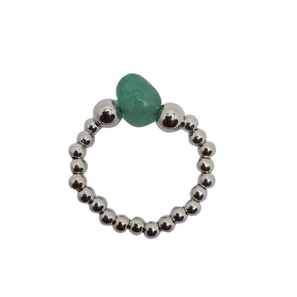 Bagues Empilables Boho-Chic en Aventurine Verte - Bijoux Mixtes