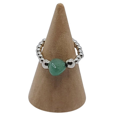 Bagues Empilables Boho-Chic en Aventurine Verte - Bijoux Mixtes