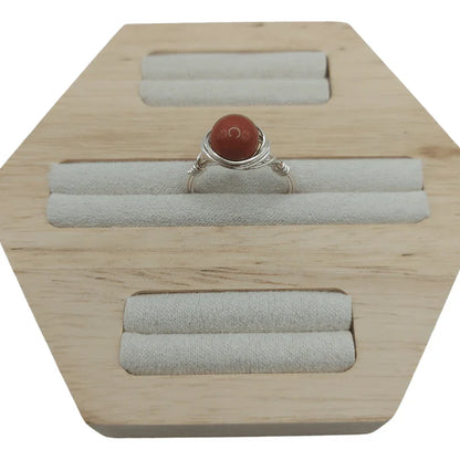 Bague en Pierre Naturelle - Jaspe Rouge - Litho Natura