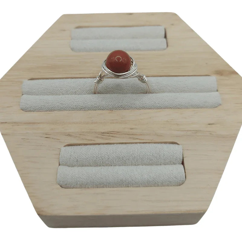Bague en Pierre Naturelle - Jaspe Rouge - Litho Natura