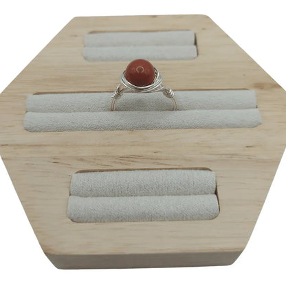 Bague en Pierre Naturelle - Jaspe Rouge - Litho Natura