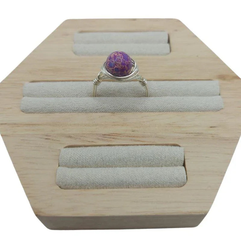 Bague en Pierre Naturelle - Turquoise Violette - Litho Natura