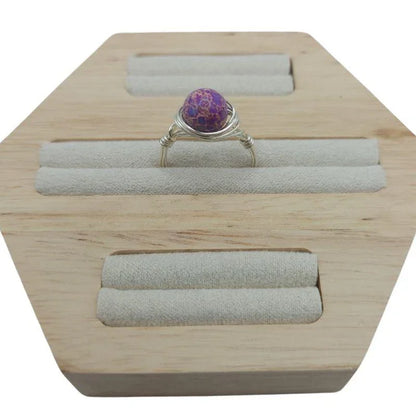 Bague en Pierre Naturelle - Turquoise Violette - Litho Natura