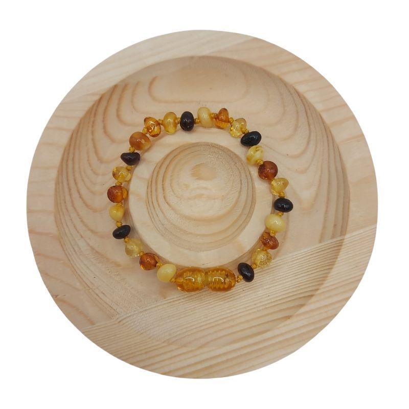 Bracelet Bébé Ambre Multicolore - Qualité AA - Litho Natura